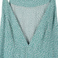 LILOU Green Polka Dot Dress with Small waist-illusion Side Tie