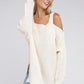 NUVI APPAREL Knitted Cold-Shoulder Sweater