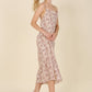 LILOU Leopard Cami Dress with chain trim