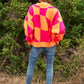 DAVI & DANI Multi Geo Checker Pullover Knit Sweater Top