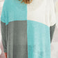 SYNZ Plus Size Color Block Round Neck Sweater