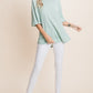 BOMBOM Round Neck Waffle Knit Flare Short Sleeves