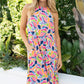 WHITE BIRCH Full Size Printed Sleeveless Dress with Pockets