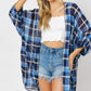 DAVI & DANI Striped Short Sleeve Cardigan