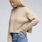AMBIANCE APPAREL Mock Neck Cropped Pullover Knit Sweater