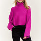 JADE by JANE Luxurious Mock Neck Wide Sleeves Sweater JJK50507