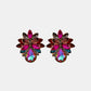 Flower Shape Glass Stone Stud Earrings