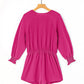 SYNZ Tied Flounce Sleeve Plunge Romper