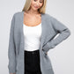 ZENANA Melange Open Front Sweater Cardigan
