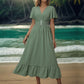 Surplice Sage Flutter Sleeve Midi Dress