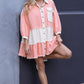 POL Creamy Peach Button up 3/4 Balloon Sleeve Autumn Dress Jacket