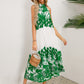Tied Printed Sleeveless Midi Dress