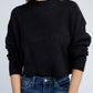 AMBIANCE APPAREL Mock Neck Cropped Pullover Knit Sweater