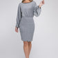 NUVI APPAREL Bishop Sleeve Metallic Dress
