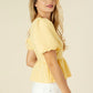 LILOU Bubbles sleeved blouse with peplum