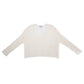LILOU Ivory Variegated Rib V neck Sweater