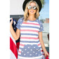 E LUNA American Flag Print Top