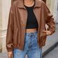 Zip Up Dropped Shoulder Jacket