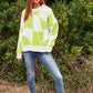 DAVI & DANI Multi Geo Checker Pullover Knit Sweater Top