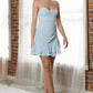 Ruffle Swiss Dot Cami Bustier Mini Dress