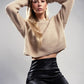 AMBIANCE APPAREL Mock Neck Cropped Pullover Knit Sweater