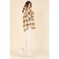 LILOU Plaid sherpa jacket with pockets