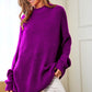 DAVI & DANI Solid Mock Neck Long Sleeve Knit Sweater