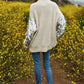 DAVI & DANI Sequin Sleeve Sweater Knit Tunic Top