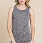 BOMBOM Round Neck Slit Midi Tank Dress
