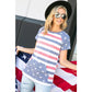 E LUNA American Flag Print Top