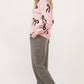 SYNZ Blush Pink Winter Sweater with Bow Pattern Bow