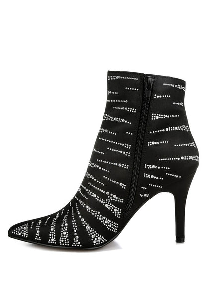 RAG & Co. Toget Satin Rhinestone Ankle Party Boots