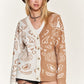 Heart paisley Color block cardigan PLUS JJK5018P