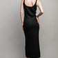 SWEET GENERIS U-Neckline Ribbed-Knit Maxi Dress