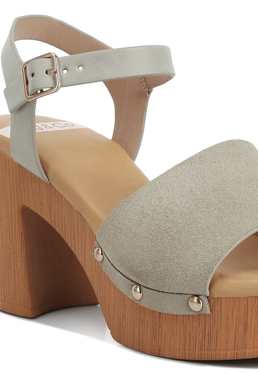 RAG & Co. Daniela Suede High Block Sandals