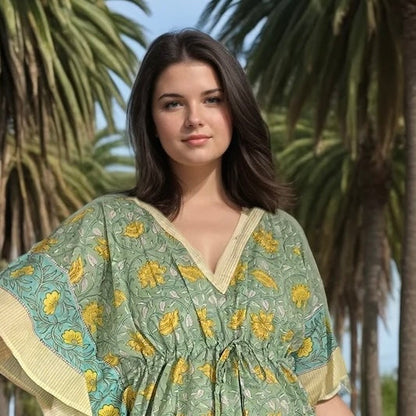 Soléa Block Print Cotton Caftan