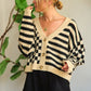 JADE by JANE Contrast pattern Cardigan Sweater