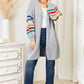 Angel Wings Multicolored Stripe Open Front Longline Cardigan