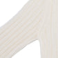 LILOU Ivory Variegated Rib V neck Sweater