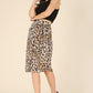 LILOU Satin leopard tie skirt