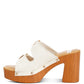 RAG & Co. Sarai Buckle Straps High Block Heel Mules