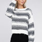 NUVI APPAREL Two Tone Drop Shoulder Sweater