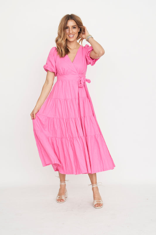 LADY HART Nora Wrap Midi Dress