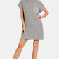 ZENANA Short Sleeve Sweater Mini Sweater Dress