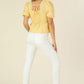 LILOU Bubbles sleeved blouse with peplum
