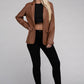 AMBIANCE APPAREL Sleek Pu Leather Blazer with Front Closure