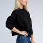 AMBIANCE APPAREL Mock Neck Cropped Pullover Knit Sweater