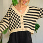 JADE by JANE Contrast pattern Cardigan Sweater