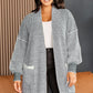 SYNZ Women's Plus Size Open Front Longline Winter Cardigan with Pockets