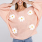 NUVI APPAREL Flower Motif Sweater